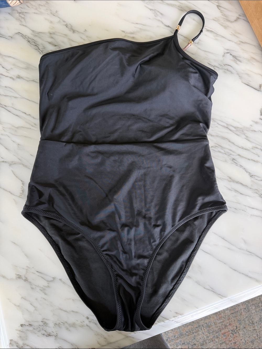 Aerie Women's One-Shoulder Black Swim One-Piece size small
